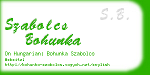 szabolcs bohunka business card